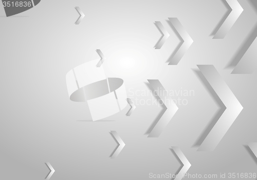 Image of Grey tech geometric corporate background with arrows