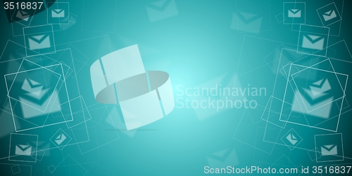 Image of Abstract tech banner with letters envelopes