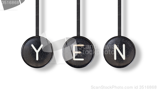 Image of Typewriter buttons, isolated - Yen