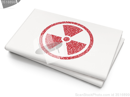 Image of Science concept: Radiation on Blank Newspaper background