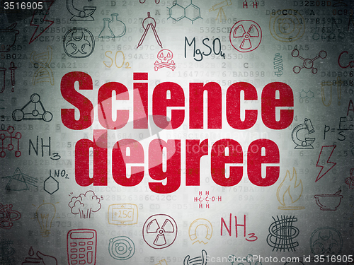 Image of Science concept: Science Degree on Digital Paper background