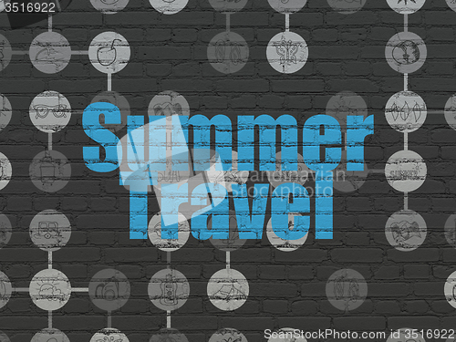Image of Vacation concept: Summer Travel on wall background