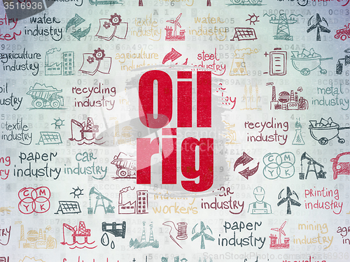 Image of Manufacuring concept: Oil Rig on Digital Paper background