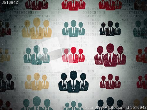 Image of Law concept: Business People icons on Digital Paper background