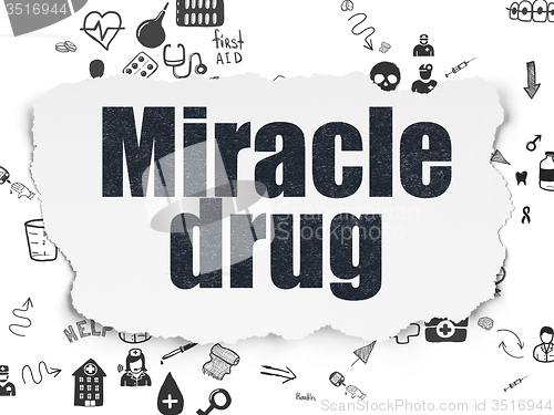 Image of Healthcare concept: Miracle Drug on Torn Paper background