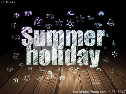 Image of Vacation concept: Summer Holiday in grunge dark room