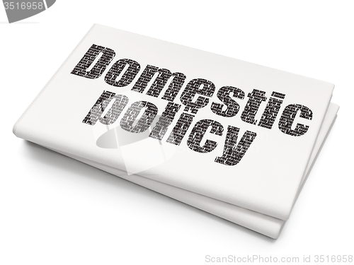 Image of Political concept: Domestic Policy on Blank Newspaper background