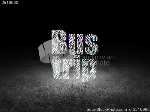 Image of Vacation concept: Bus Trip in grunge dark room