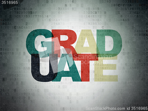 Image of Studying concept: Graduate on Digital Paper background