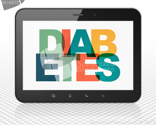 Image of Health concept: Tablet Pc Computer with Diabetes on  display