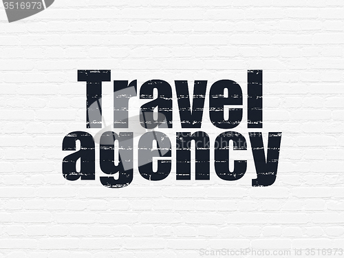 Image of Tourism concept: Travel Agency on wall background