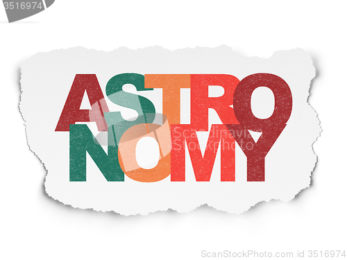 Image of Science concept: Astronomy on Torn Paper background