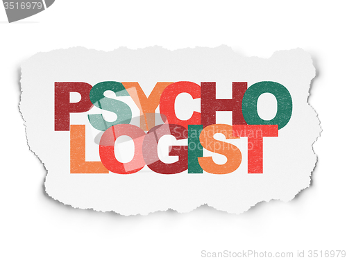 Image of Health concept: Psychologist on Torn Paper background