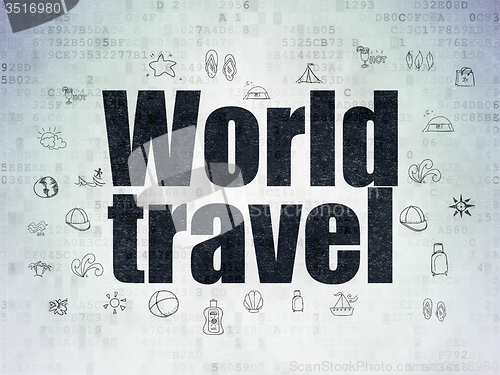 Image of Vacation concept: World Travel on Digital Paper background