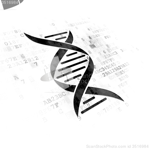 Image of Medicine concept: DNA on Digital background