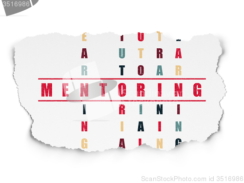 Image of Education concept: Mentoring in Crossword Puzzle