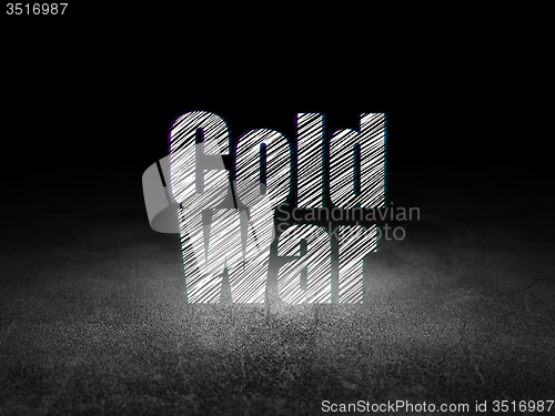Image of Political concept: Cold War in grunge dark room