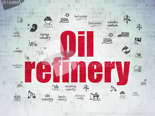 Image of Industry concept: Oil Refinery on Digital Paper background