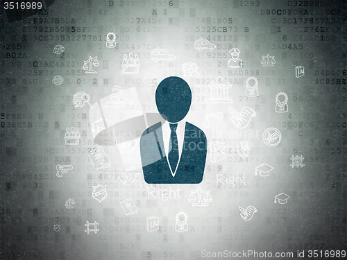 Image of Law concept: Business Man on Digital Paper background