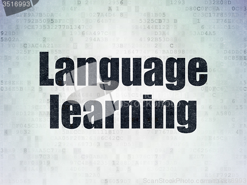 Image of Studying concept: Language Learning on Digital Paper background