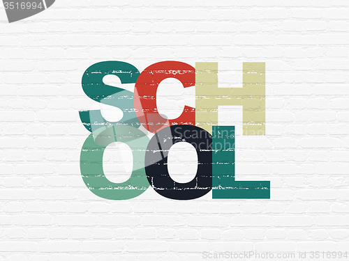 Image of Studying concept: School on wall background