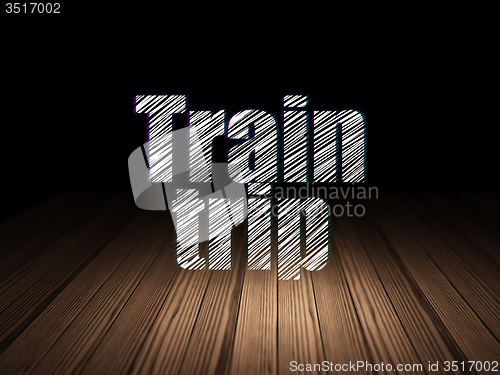Image of Vacation concept: Train Trip in grunge dark room
