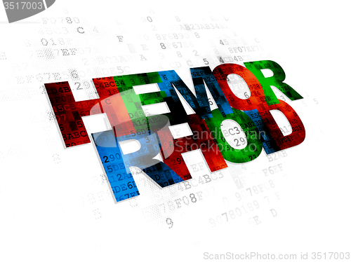 Image of Medicine concept: Hemorrhoid on Digital background