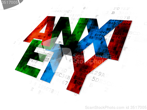 Image of Medicine concept: Anxiety on Digital background
