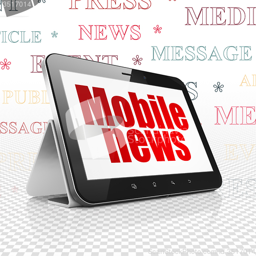 Image of News concept: Tablet Computer with Mobile News on display