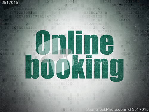 Image of Travel concept: Online Booking on Digital Paper background