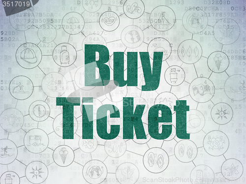 Image of Travel concept: Buy Ticket on Digital Paper background