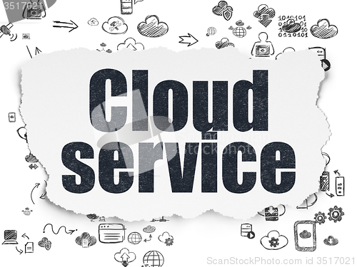 Image of Cloud computing concept: Cloud Service on Torn Paper background