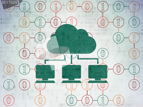 Image of Cloud networking concept: Cloud Network on Digital Paper background