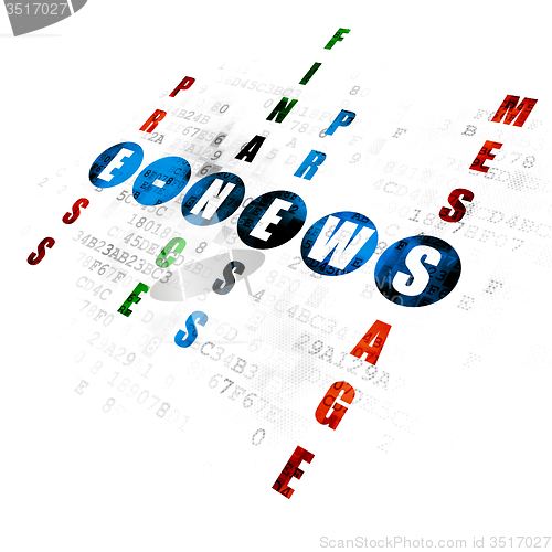 Image of News concept: E-news in Crossword Puzzle