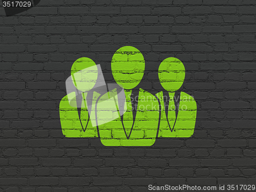 Image of News concept: Business People on wall background