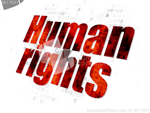 Image of Politics concept: Human Rights on Digital background