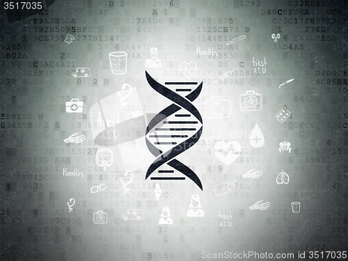 Image of Medicine concept: DNA on Digital Paper background