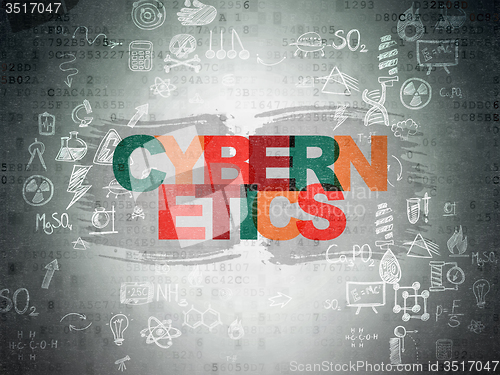 Image of Science concept: Cybernetics on Digital Paper background