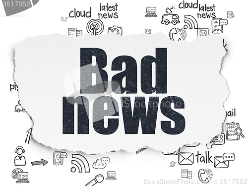 Image of News concept: Bad News on Torn Paper background