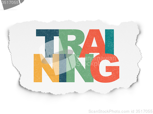 Image of Learning concept: Training on Torn Paper background
