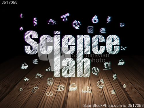 Image of Science concept: Science Lab in grunge dark room