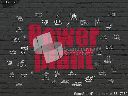 Image of Manufacuring concept: Power Plant on wall background