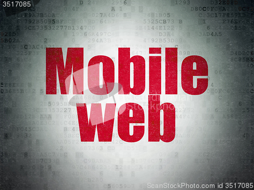 Image of Web development concept: Mobile Web on Digital Paper background
