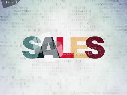 Image of Advertising concept: Sales on Digital Paper background