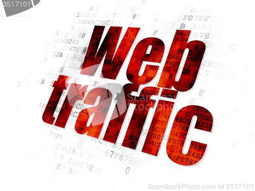 Image of Web development concept: Web Traffic on Digital background