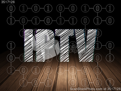 Image of Web development concept: IPTV in grunge dark room