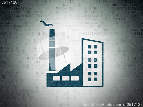 Image of Business concept: Industry Building on Digital Paper background