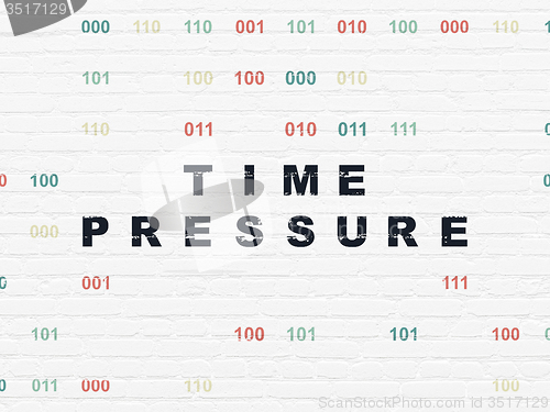 Image of Time concept: Time Pressure on wall background