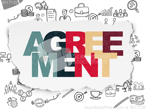 Image of Finance concept: Agreement on Torn Paper background