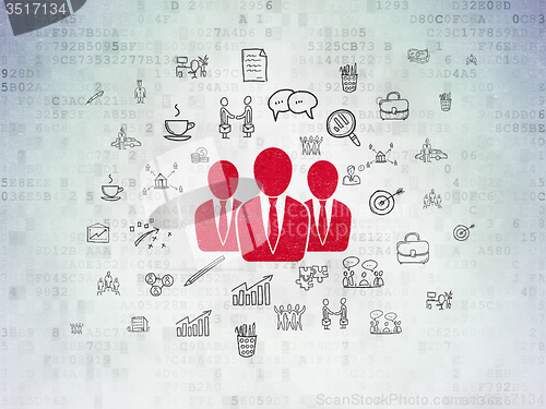 Image of Finance concept: Business People on Digital Paper background